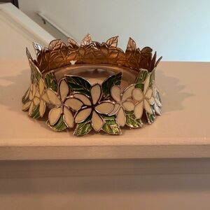 White and Green Candle Holder